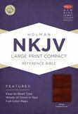 NKJV Large Print Compact Reference Bible, Brown LeatherTouch