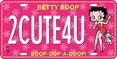 Betty Boop 2CUTE4U License Plate