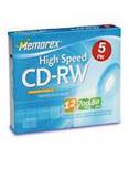 Memorex CD-RW With Slimline Jewel Case 5 Pack