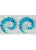 Body Bling 2G Blue Spiral Glass Plug 2PK