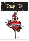 Love Heart Dagger Temporary Tattoo