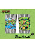TMNT 2pc 16oz Pub Glass Set Cowabunga & Heroes on the Halfshell