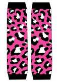 Black and Pink Leopard Legwarmers