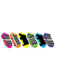 Sugar Zig Zag Pattern No Show Sock 6 Pack
