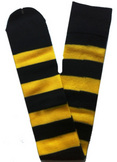 Black and Yellow Striped Knee High Socks