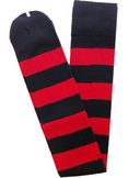 Black and Red Striped Knee High Socks