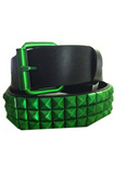 Neon Green Studs on Black Belt