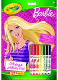 32 Pg Mattel Barbie Colring & Activity Book + Mini Markers