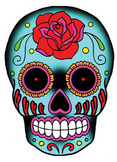 Rose Sugar Skull Sticker