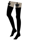 Black Bow Garter Tights
