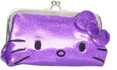 Hello Kitty Glitter Underglass Purple Kisslock Frame Wallet