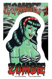 Zombie Retro Pinup Sticker