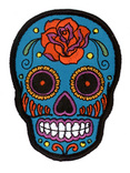 Rose Sugar Skull Iron On Embroidered Patch