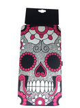 Skull Pink and Silver Glitter Hinge Wallet