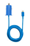 1A car charger with fixed lightning cable - Blue