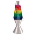 16.3in Premier Lava Lamp White Wax/5 Color Rainbow Globe/Silver Base